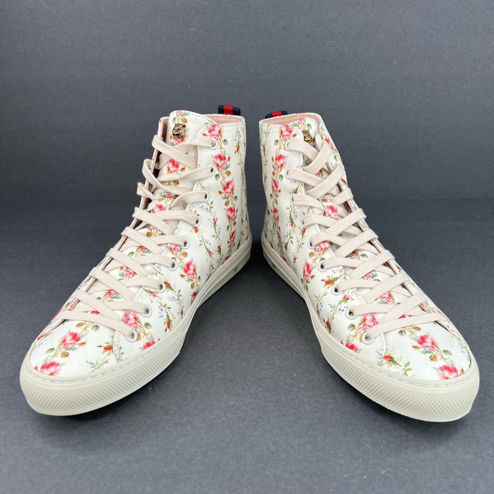 Gucci Major Blind For Love Rose Serie Print Satin High Top Floral Sneakers EU 38 - Picture 12 of 13